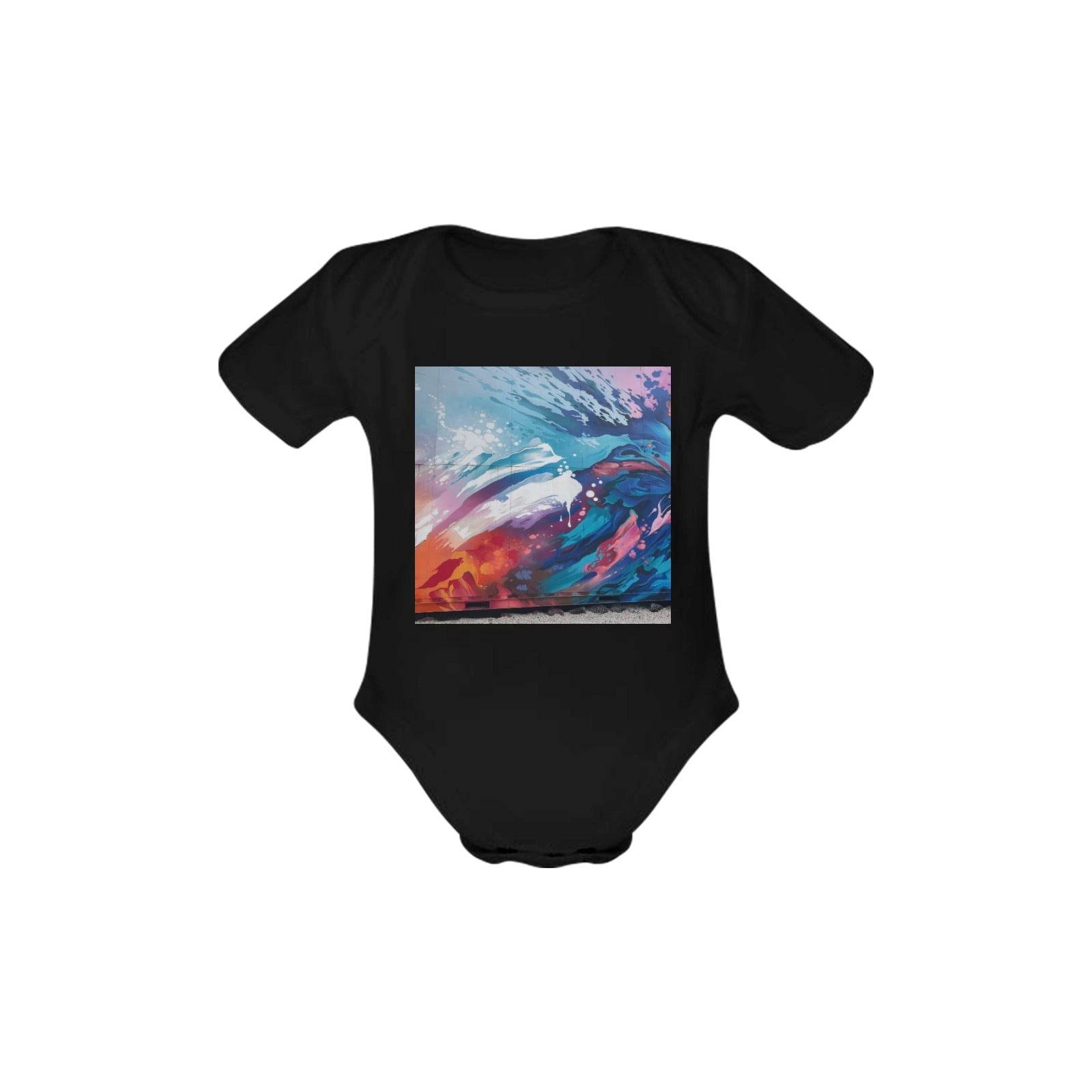 Baby Powder Organic Short Sleeve One Piece Model T28（One Side Printing） - Estalios