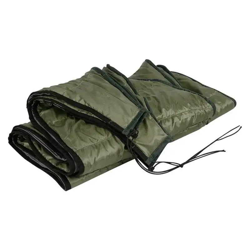 Folded olive green camping mat perfect for outdoor camping hammock with durable waterproof nylon