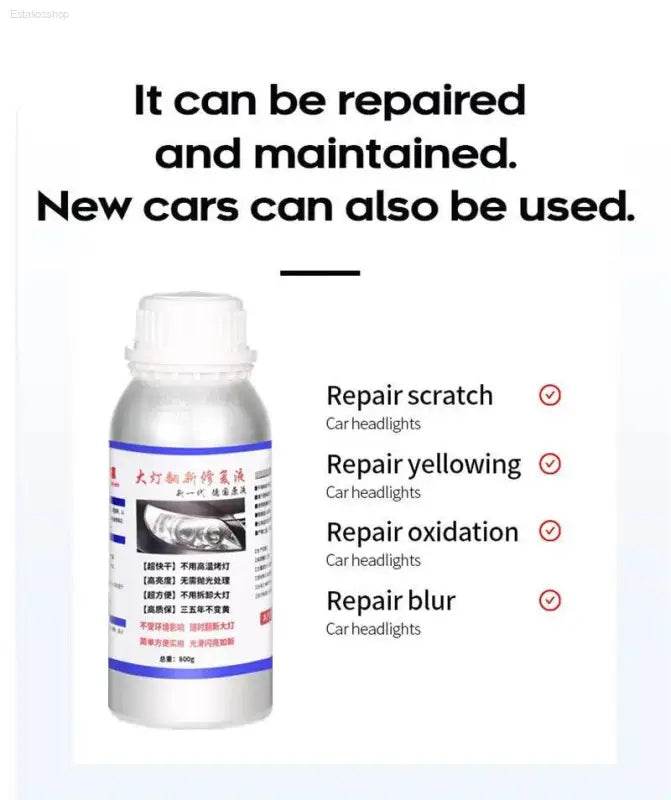 Car Headlight Polishing Liquid Polymer for Clarity and Safety - Estalios