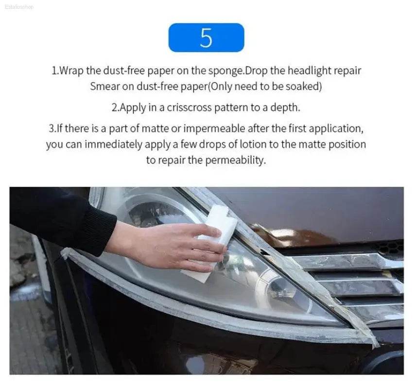 Car Headlight Polishing Liquid Polymer for Clarity and Safety - Estalios
