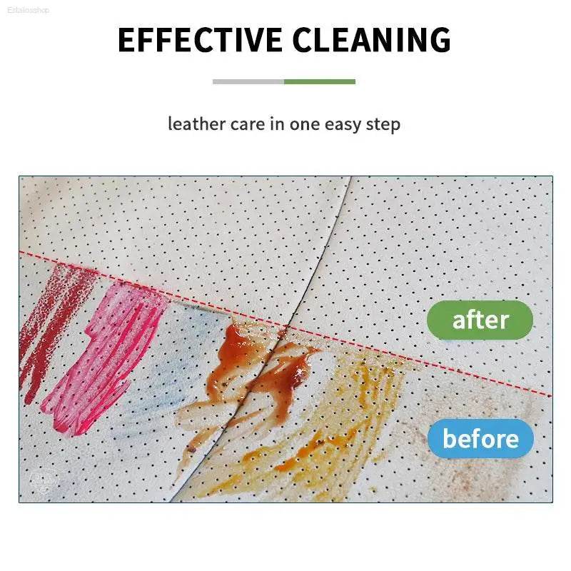 Leather cleaning demonstration.