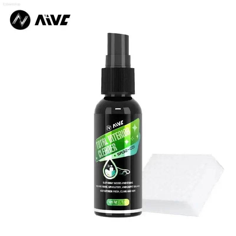 Black spray bottle of interior cleaner.