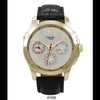 Carlinville Black Vegan Crocodile Band Watch with Gold Case - Estalios