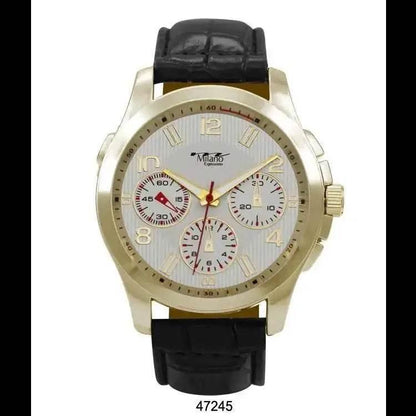 Carlinville Black Vegan Crocodile Band Watch with Gold Case - Estalios
