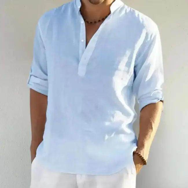 Vibrant Mandarin Linen Shirts for Effortless Style - Estalios