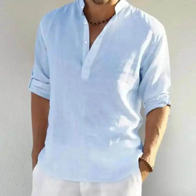 Vibrant Mandarin Linen Shirts for Effortless Style - Estalios