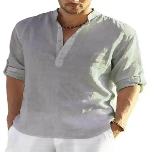 Vibrant Mandarin Linen Shirts for Effortless Style - Estalios