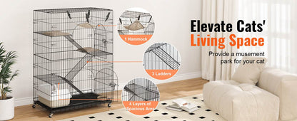 4 Tier Large Cat Playpen for Indoor Exercise and Play - Estalios