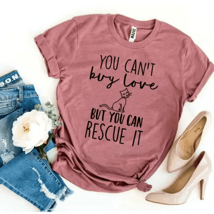 Cat Rescue T-Shirts in Light Pink and Gray Colors - Estalios