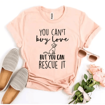 Cat Rescue T-Shirts in Light Pink and Gray Colors - Estalios