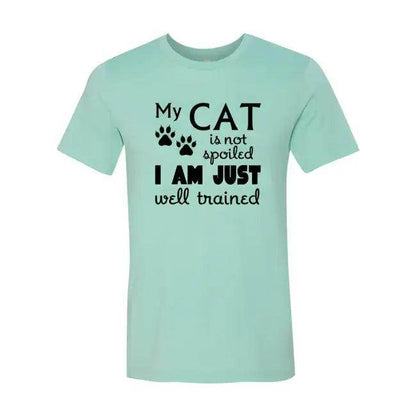 Cat-Themed T-Shirts in Light Green, Mauve, and Peach Colors - Estalios