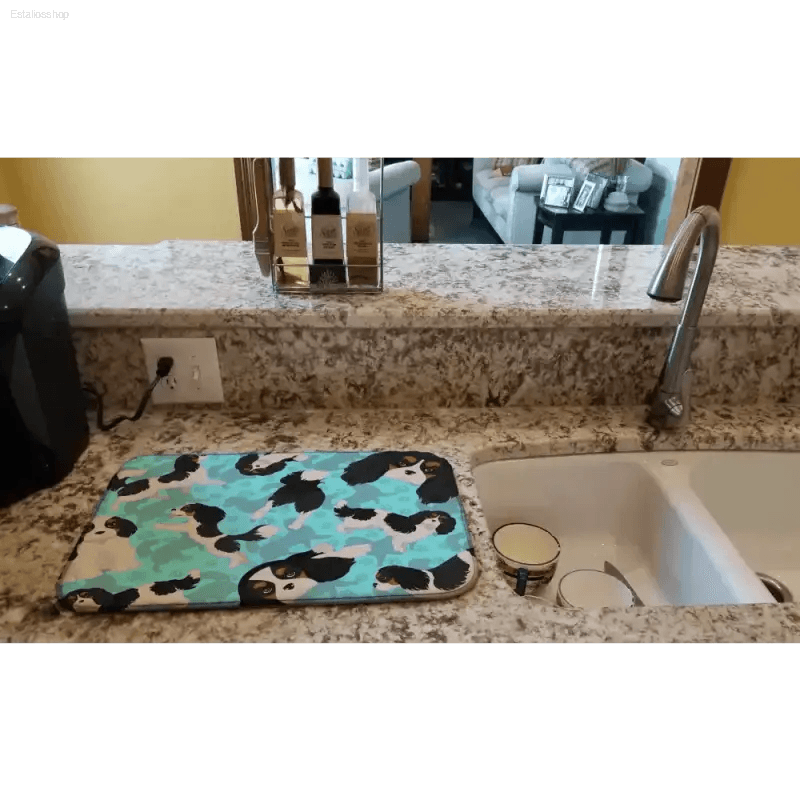 Cavalier King Charles Spaniel Drying Mat: Perfect for Dog Lovers! Here is a Product Description Following the Guidelines: Dry your Dishes in Style - Estalios