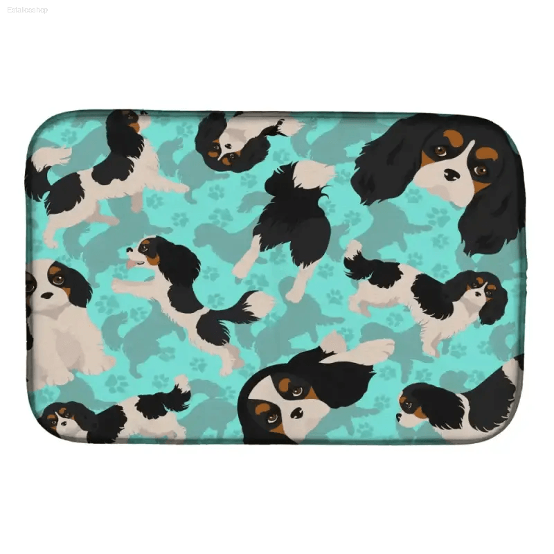 Cavalier King Charles Spaniel Drying Mat: Perfect for Dog Lovers! Here is a Product Description Following the Guidelines: Dry your Dishes in Style - Estalios