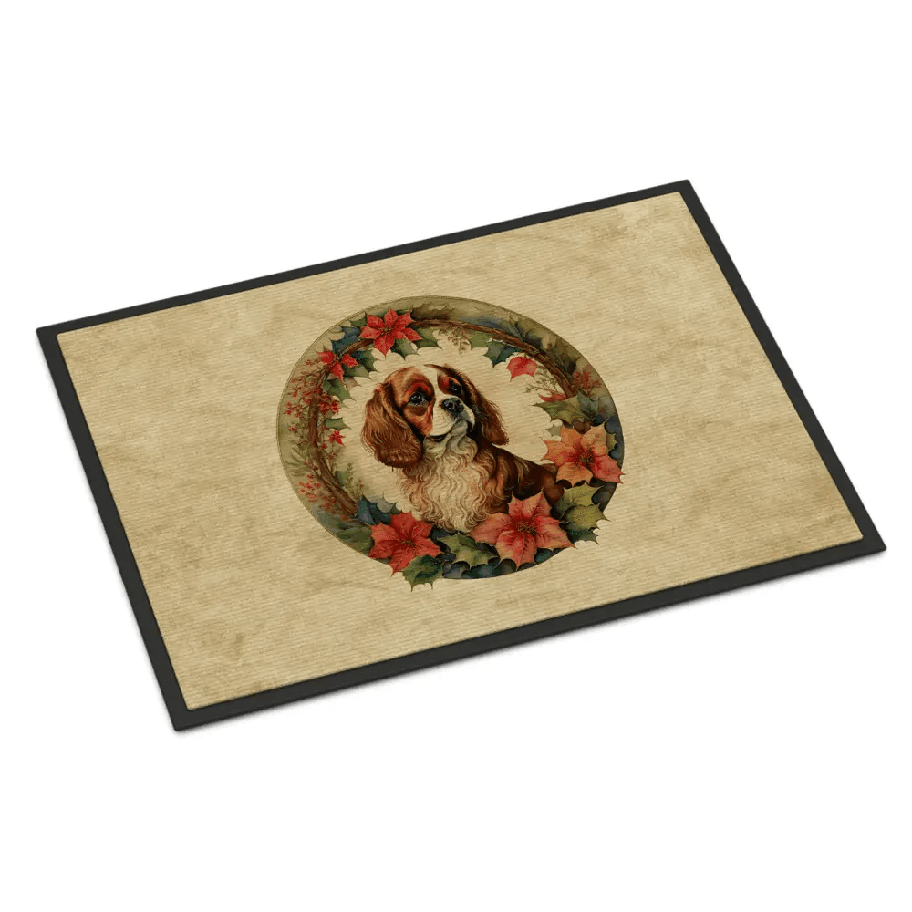 Cavalier Spaniel Christmas Doormat for Stylish Entryways - Estalios
