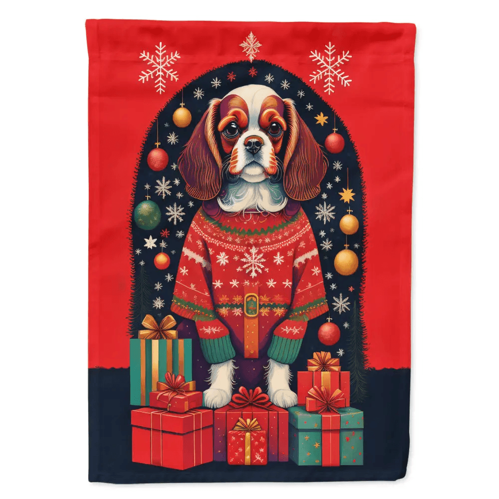 Woofing Wonderful Christmas Flag: Deck the Howls! Get Ready for a Tail-wagging Christmas with our Festive Dog Christmas Flag! this Vibrant Red - Estalios