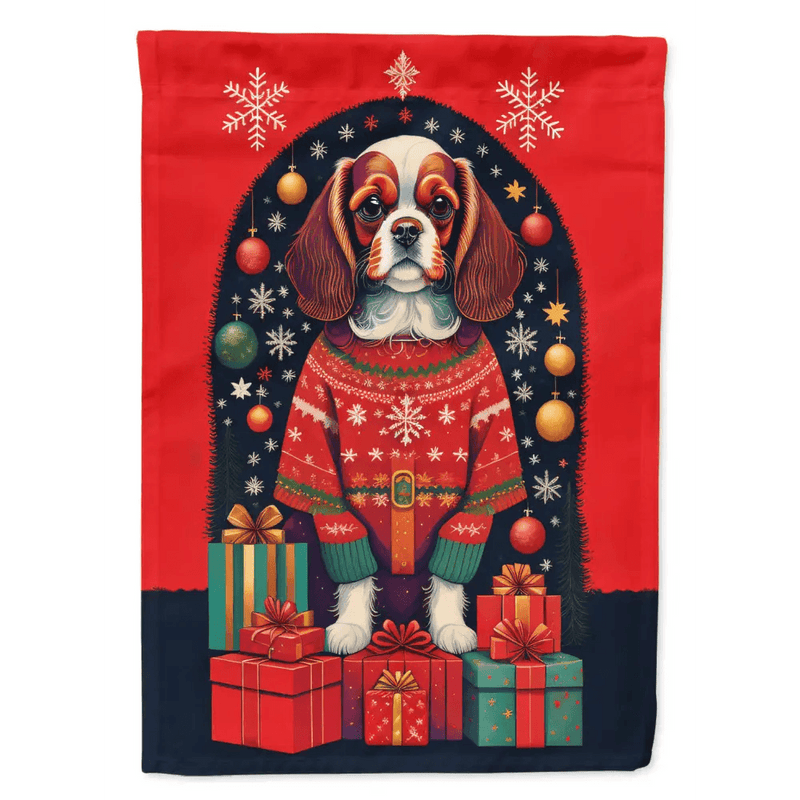 Woofing Wonderful Christmas Flag: Deck the Howls! Get Ready for a Tail-wagging Christmas with our Festive Dog Christmas Flag! this Vibrant Red - Estalios