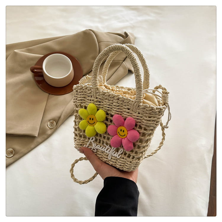 Summer Woven Bag Versatile Handheld Crossbody Hollow Beach Bag