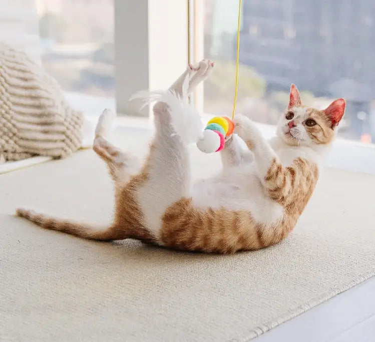 Optimize product title: Interactive Self-Heating Cat Toy with Telescopic Rope Simulated Caterpillar Design Hanging