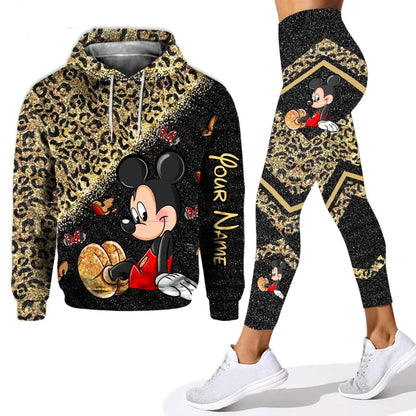 Customizename Mickey Hoodie Women's Hoodie Set Mickey Yoga Pants Sweatpants Womens Disney Yoga Hoodie Leggings Fashion Tracksuit