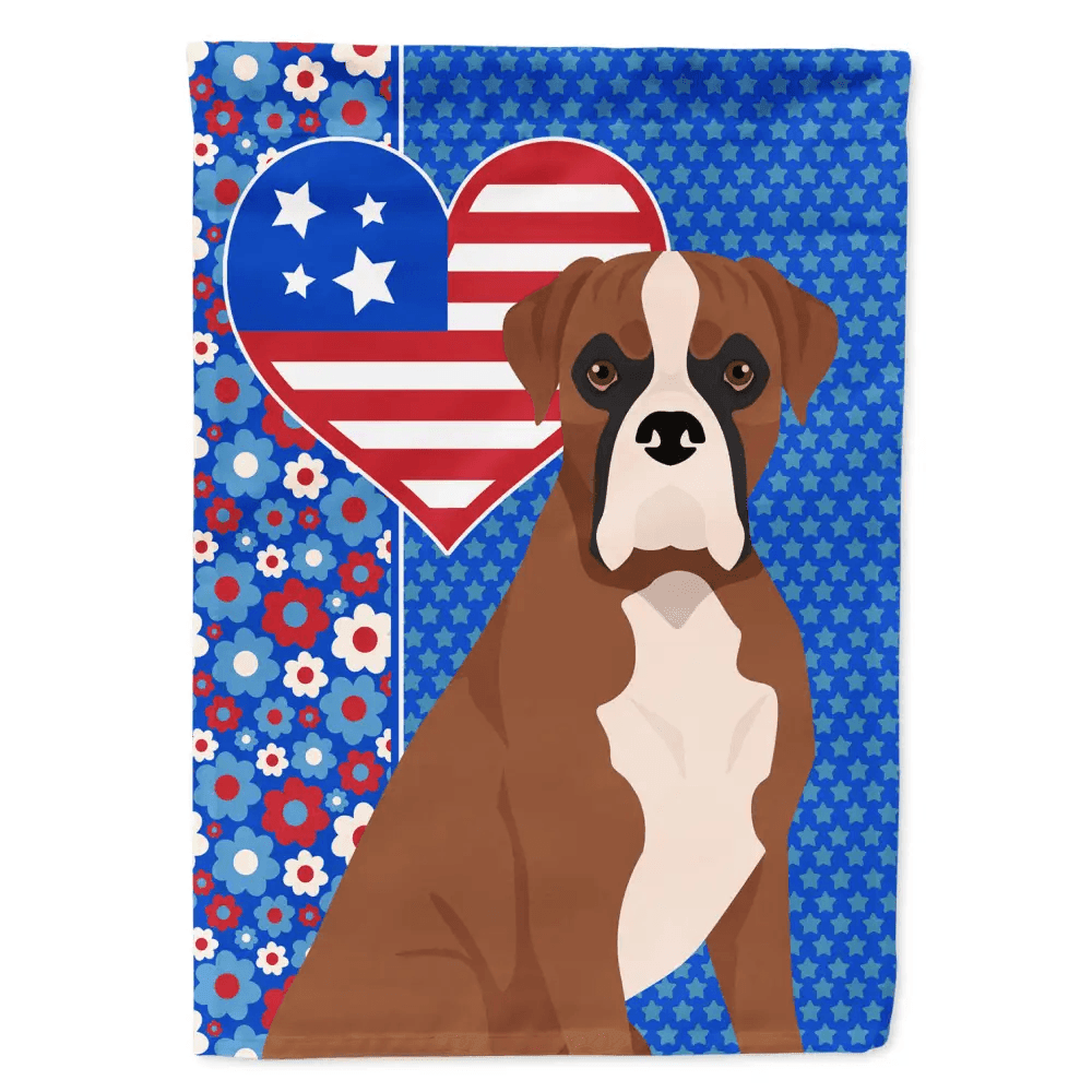 Celebrate Patriotism with Fierce Boxer Dog Garden Flag - Estalios