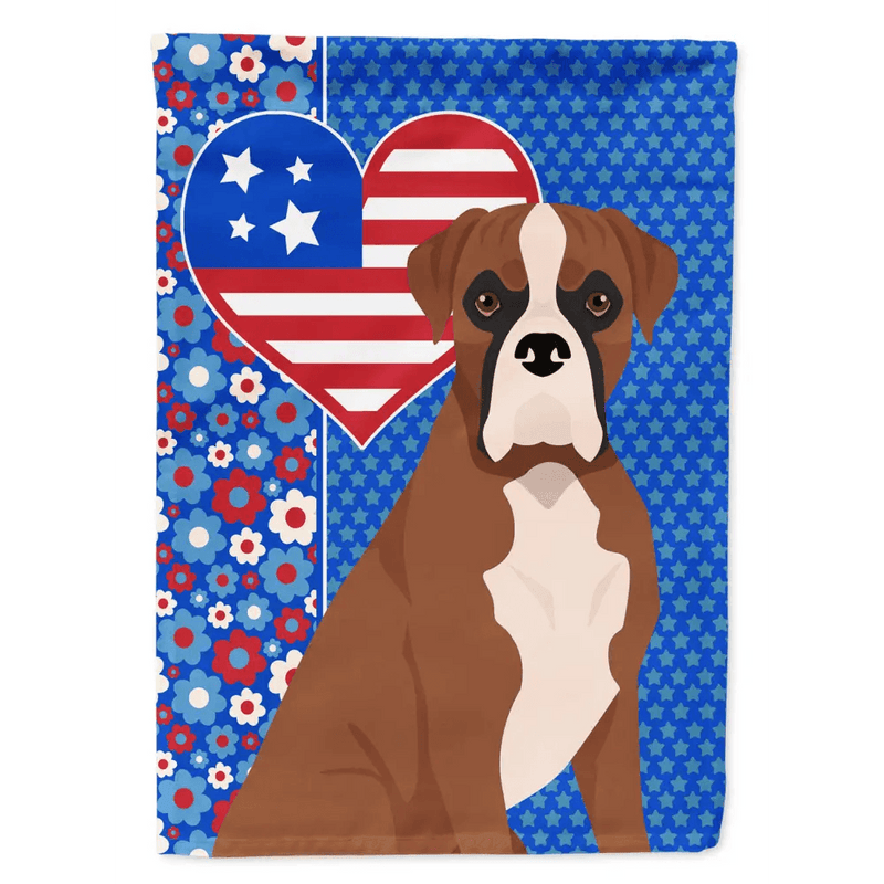 Celebrate Patriotism with Fierce Boxer Dog Garden Flag - Estalios