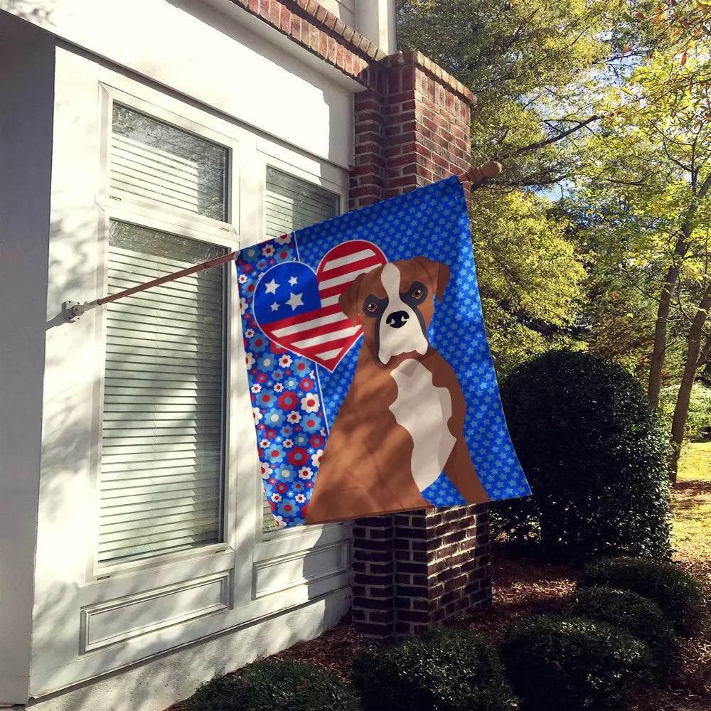 Celebrate Patriotism with Fierce Boxer Dog Garden Flag - Estalios
