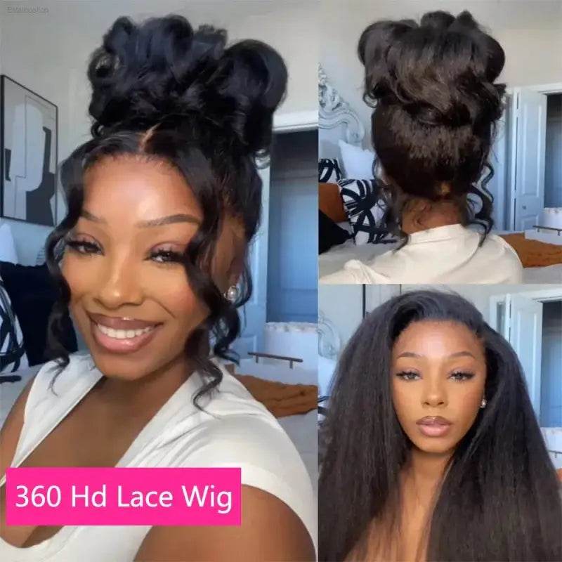 CEXXY Kinky Straight 360 HD Lace Frontal Wig For Black Women - Estalios