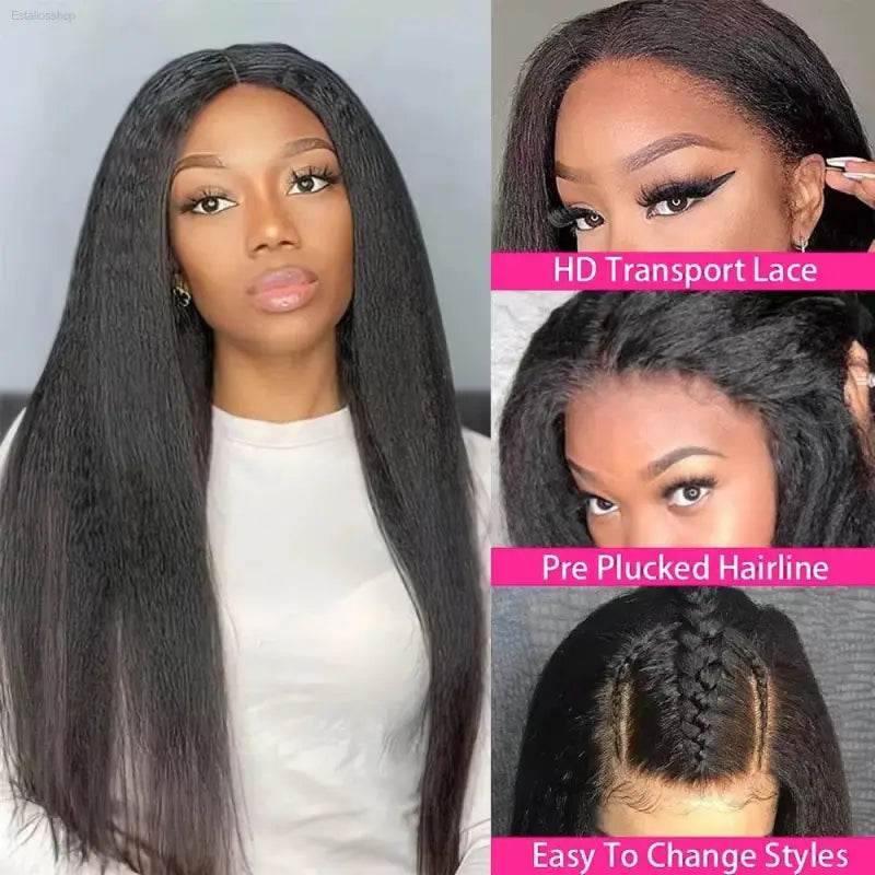 CEXXY Kinky Straight 360 HD Lace Frontal Wig For Black Women - Estalios
