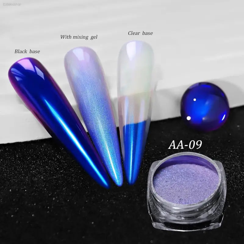 Charming May 12-Box Holographic Chrome Nail Powder Set - Stunning Diamond Reflective Glitter for Galaxy Nail Art