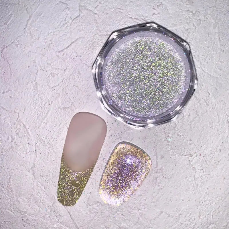 Charming May 12-Box Holographic Chrome Nail Powder Set - Stunning Diamond Reflective Glitter for Galaxy Nail Art