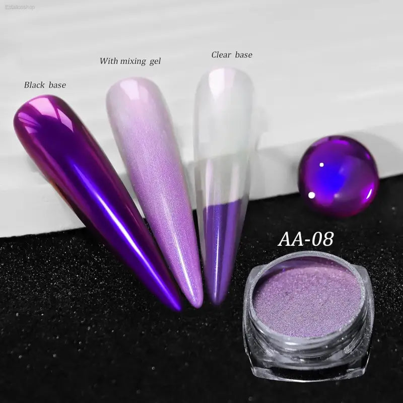 Charming May 12-Box Holographic Chrome Nail Powder Set - Stunning Diamond Reflective Glitter for Galaxy Nail Art