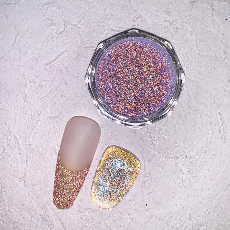 Charming May 12-Box Holographic Chrome Nail Powder Set - Stunning Diamond Reflective Glitter for Galaxy Nail Art
