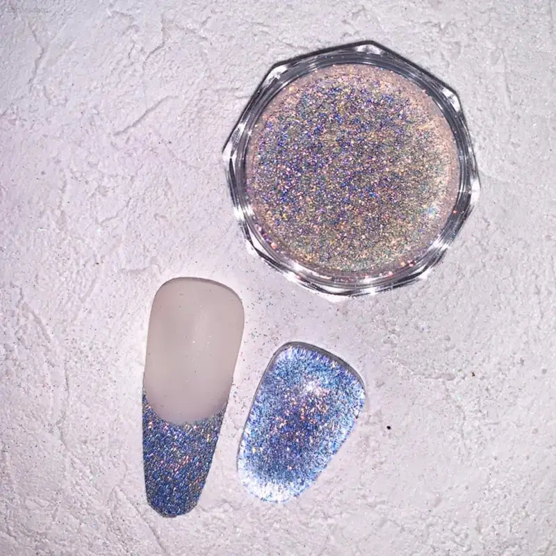 Charming May 12-Box Holographic Chrome Nail Powder Set - Stunning Diamond Reflective Glitter for Galaxy Nail Art