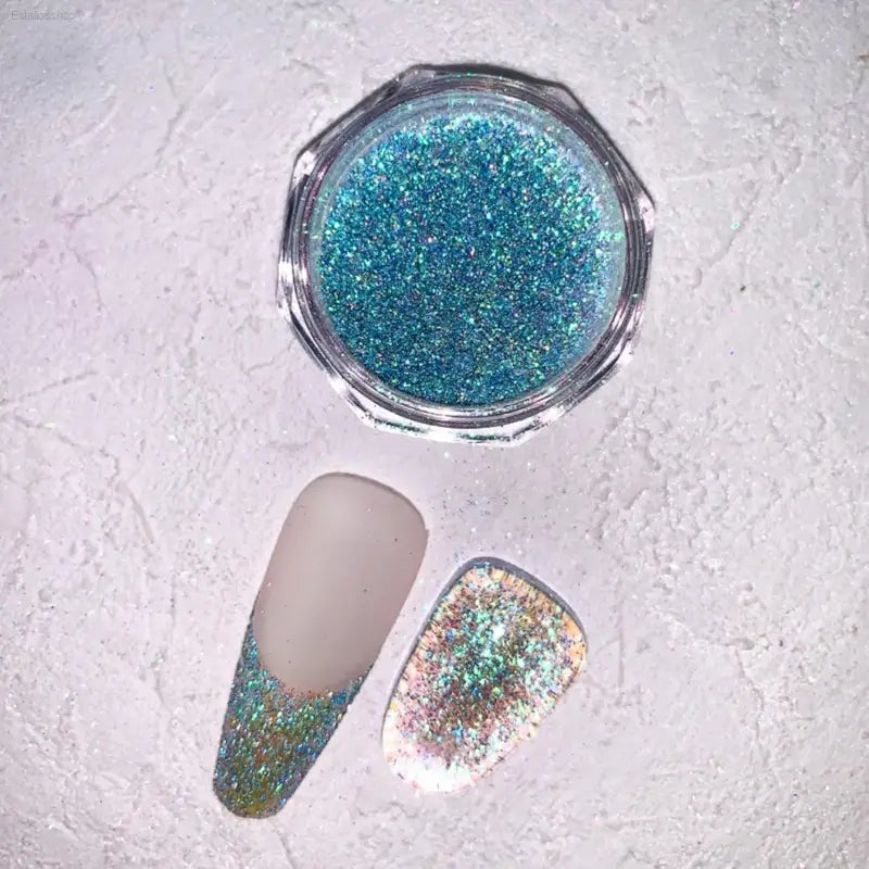 Charming May 12-Box Holographic Chrome Nail Powder Set - Stunning Diamond Reflective Glitter for Galaxy Nail Art