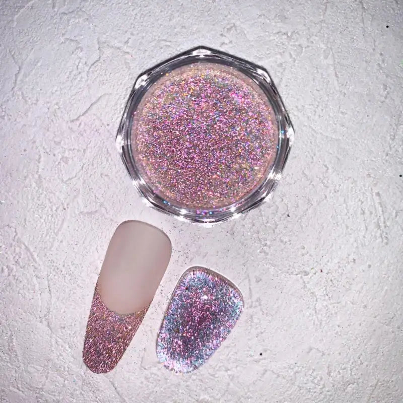 Charming May 12-Box Holographic Chrome Nail Powder Set - Stunning Diamond Reflective Glitter for Galaxy Nail Art