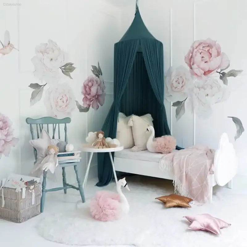 Charming Pink Princess Chiffon Mosquito Net Canopy Tent for Kids & Adults - Nordic Style Home Decor - Estalios