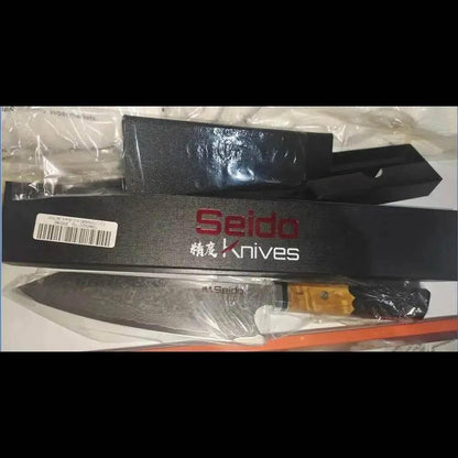 Chef's Knife For Japanese Cuisine In Damascus Steel Blade - Estalios