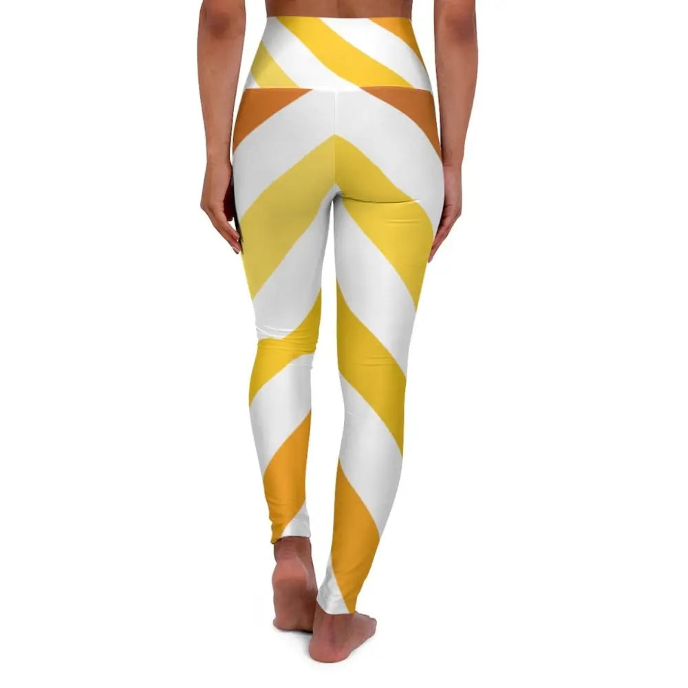 Chevron Yoga Leggings in Yellow and White, perfect fitness legging yoga style