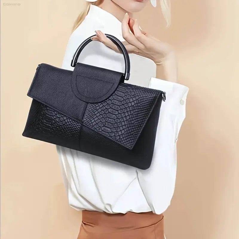 Chic Crocodile Pattern Crossbody Clutch - Perfect for Carnival & Mardi Gras Festivities - Estalios