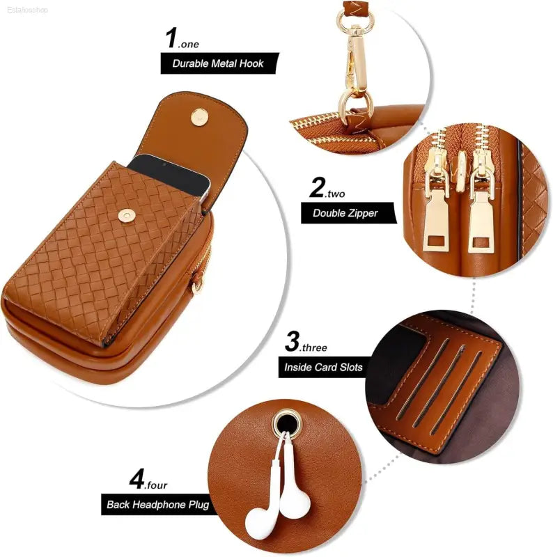Chic KUKOO Small Crossbody Phone Bag for Women - Stylish Cellphone Purse Wallet with Card Slots for Travel & Shopping - Estalios