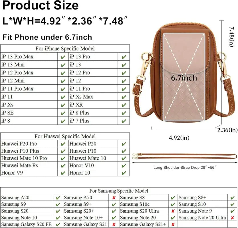 Chic KUKOO Small Crossbody Phone Bag for Women - Stylish Cellphone Purse Wallet with Card Slots for Travel & Shopping - Estalios