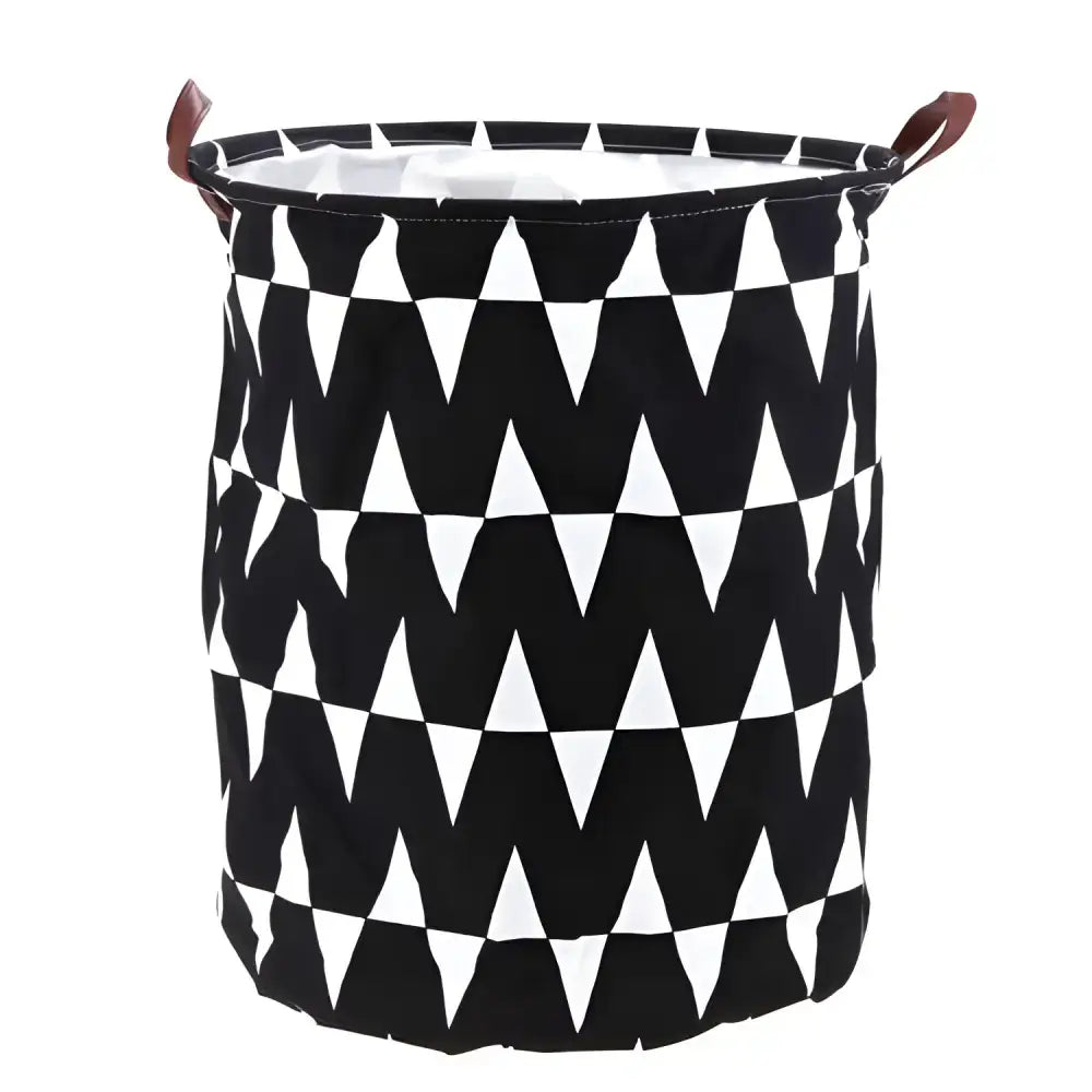 Chic Laundry Storage Basket with black and white pattern for stylish clothing storage