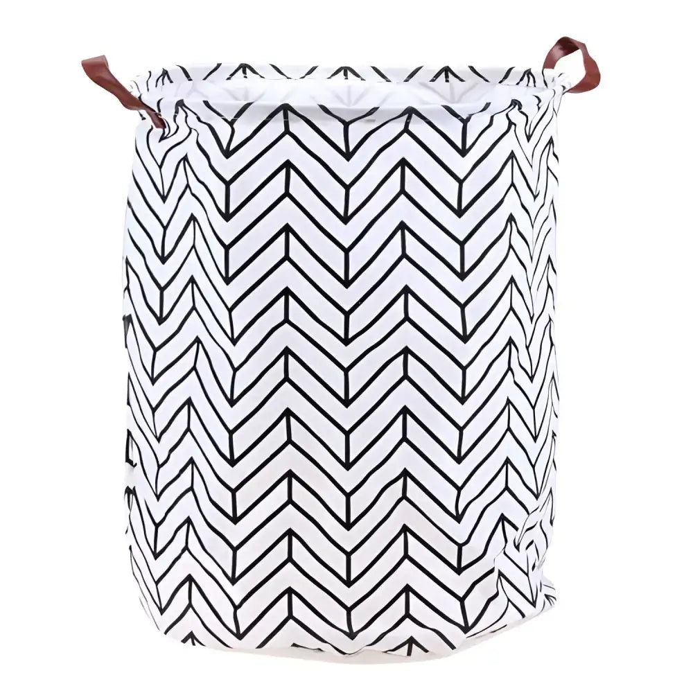 Stylish Black and White Chevron Laundry Hamper for Clothing Storage Basket needs