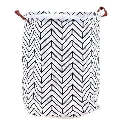 Stylish Black and White Chevron Laundry Hamper for Clothing Storage Basket needs