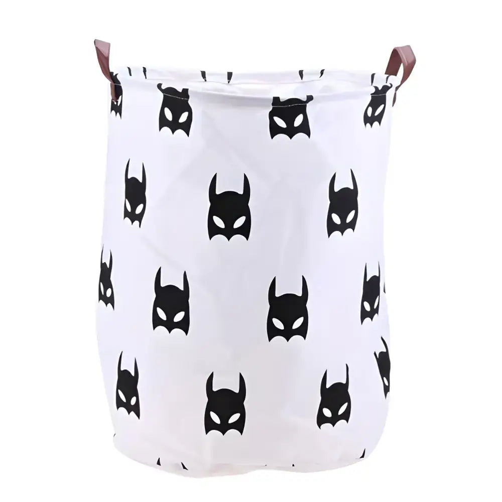 Chic Laundry Storage Basket with Batman mask pattern, perfect for clothing storage