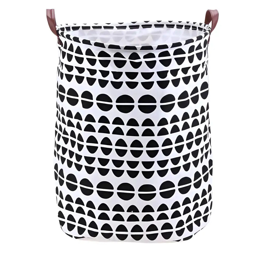 Chic Laundry Storage Basket in black and white for stylish clothing storage and folding