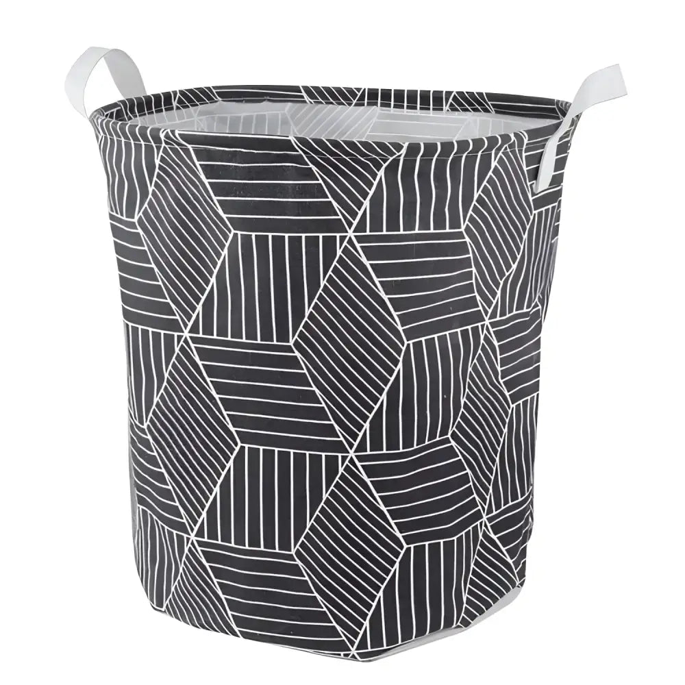 Chic Laundry Storage Basket, black and white geometric clothing storage basket for standing toys