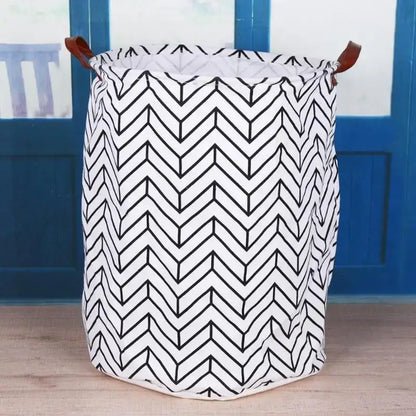 Black and white chevron laundry hamper for stylish clothing storage basket solutions