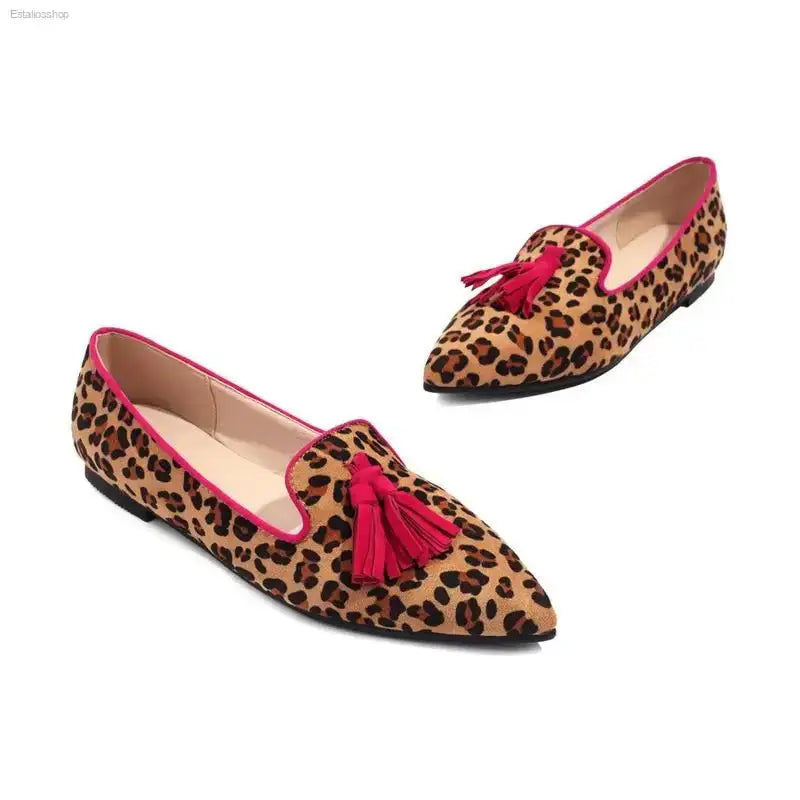 Chic Leopard Print Pointy Muller Shoes with Comfortable Slip - On Design for Fashionable Women Sizes 40 - 43 - EstaliosShop
