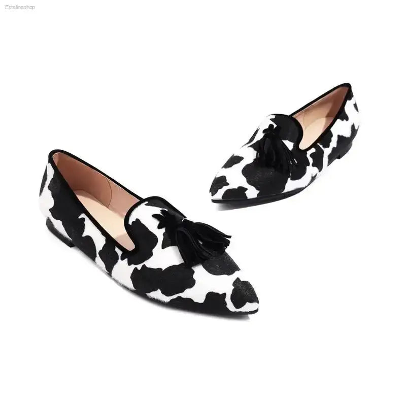 Chic Leopard Print Pointy Muller Shoes with Comfortable Slip - On Design for Fashionable Women Sizes 40 - 43 - EstaliosShop